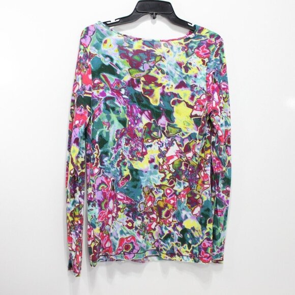 Simply Vera Women Blouse Multicolor Abstract Asymmetric Pullover Long Sleeve M - Picture 2 of 7